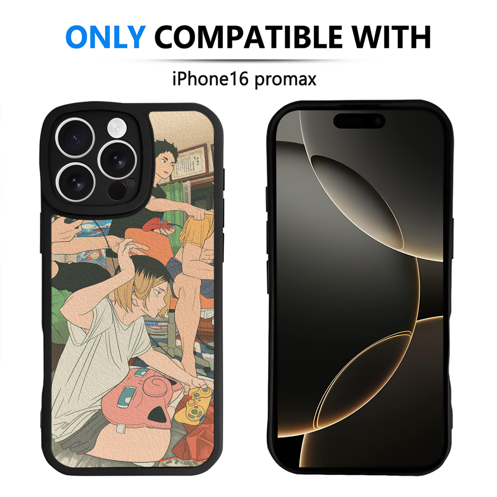 （画像用） ハイキュー!! Haikyu!! 【iPhone 16シリーズ対応】シリコンスマホケース（レザー調） 材質：シリコン